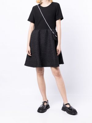 Minikleid mit rundem ausschnitt ausgestellt B+ab schwarz