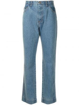 Høy midje straight jeans Rejina Pyo blå