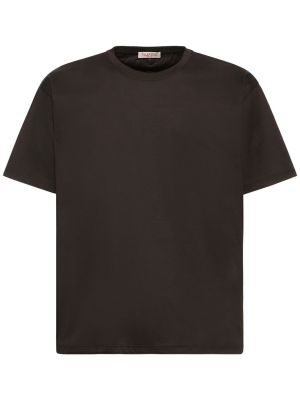 Bavlněné tričko jersey Valentino černé