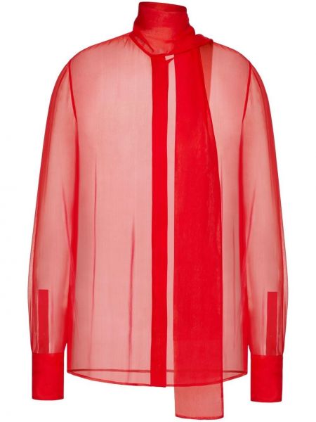 Блуза от шифон Valentino Garavani червено