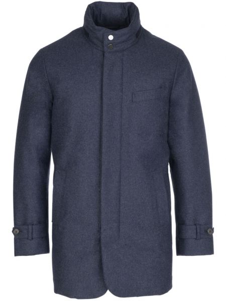 Płaszcz wełniany puchowy Norwegian Wool niebieski