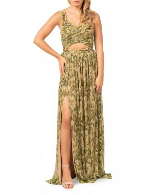 Платье в цветочек с принтом Dress The Population зеленое