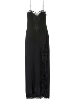 Průsvitné dlouhé šaty z nylonu na zip Christopher Kane - černá