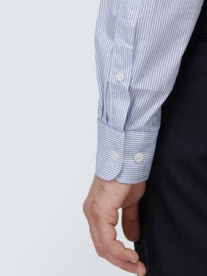Dryžuota medvilninė marškiniai Dries Van Noten balta