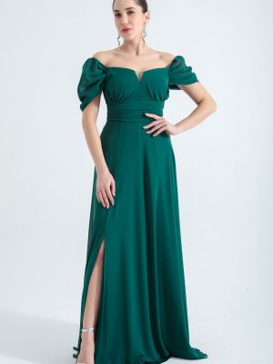 Vakarinė suknelė iš tiulio Lafaba žalia