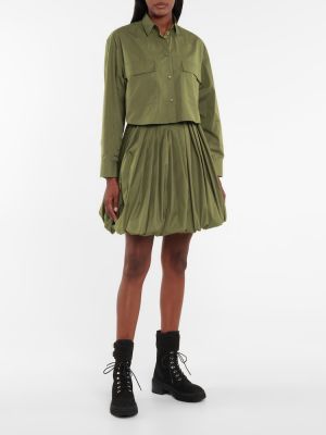 Mini spódniczka bawełniana Alaã¯a zielona