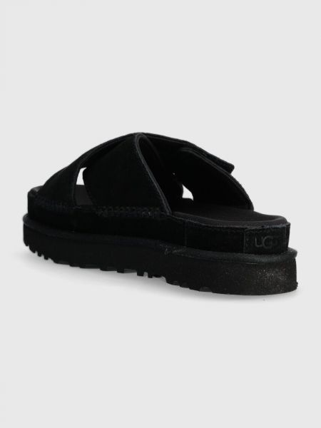 Papuci din piele cu platformă Ugg negru
