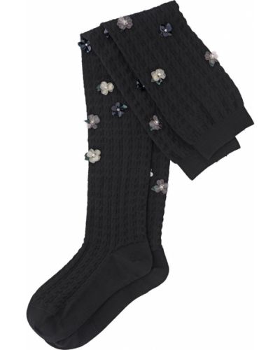 Calcetines de flores Miu Miu negro
