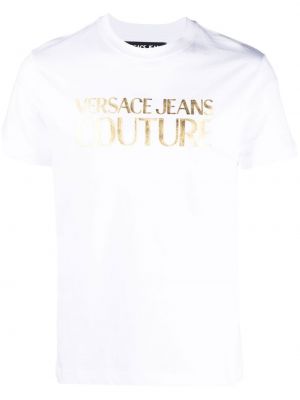 Tricou din bumbac Versace Jeans Couture alb
