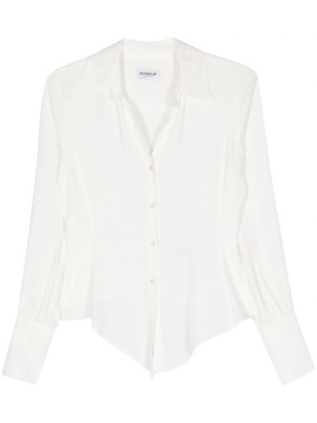 Риза с висока талия от креп Dondup бяло