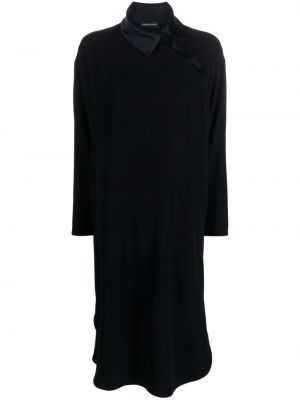 Σατέν μίντι φόρεμα Emporio Armani μαύρο