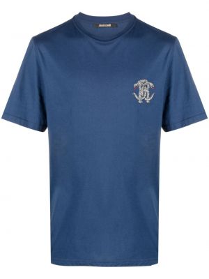 Majica s potiskom Roberto Cavalli modra