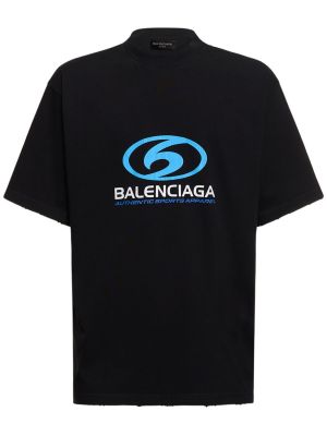 Памучна тениска Balenciaga черно