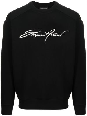 Trykt bomull sweatshirt Emporio Armani svart