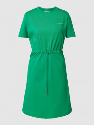 Sukienka midi bawełniana Tommy Hilfiger zielona