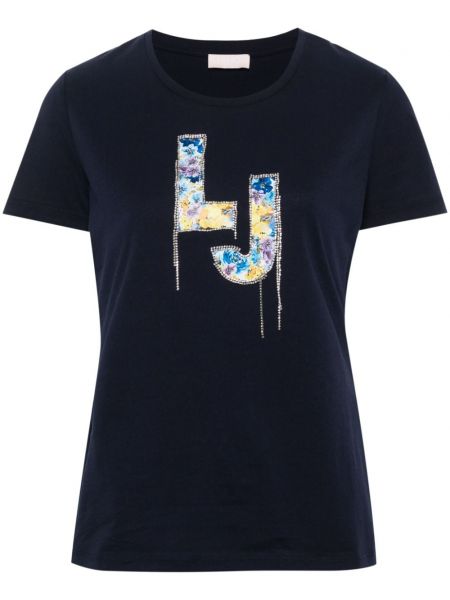 T-shirt en coton à imprimé Liu Jo bleu