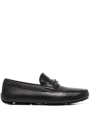 Skinn loafers med spenne Salvatore Ferragamo svart