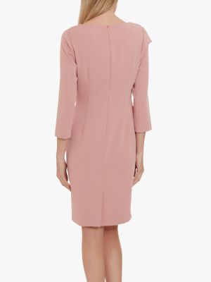 Платье с рюшами из крепа Gina Bacconi розовое