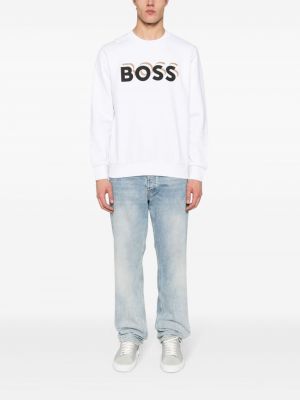 Sweatshirt aus baumwoll mit print Boss weiß