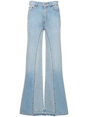 Bavlněné zvonové džíny Victoria Beckham modré