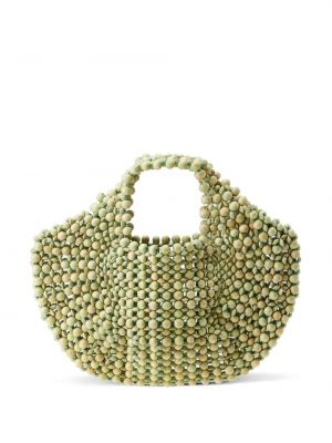 Nákupná taška s korálky Aranaz zelená