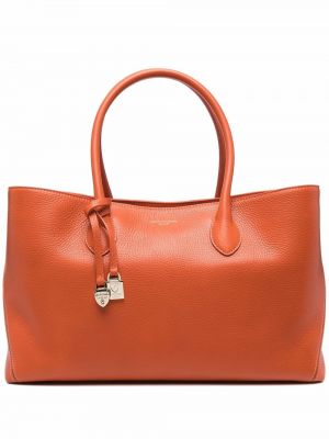Δερμάτινη τσάντα shopper Aspinal Of London πορτοκαλί