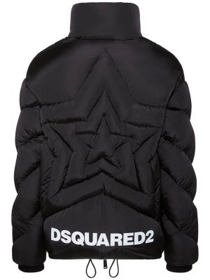 Péřová bunda s hvězdami Dsquared2 červená