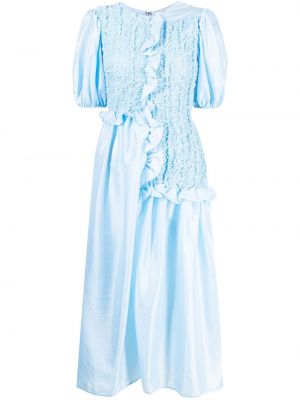 Sukienka z falbankami Cecilie Bahnsen niebieska