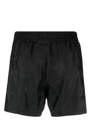 Shorts à imprimé Balmain noir
