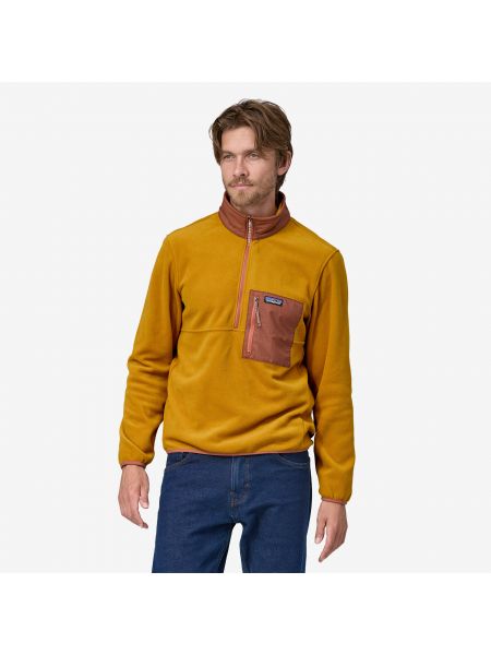 Флисовый пуловер на молнии Patagonia золотой
