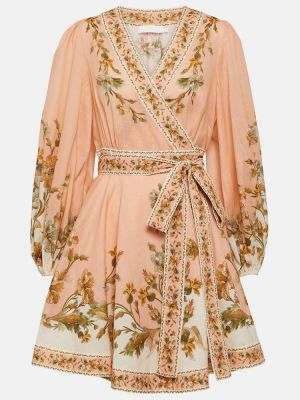 Květinové bavlněné šaty Zimmermann růžové