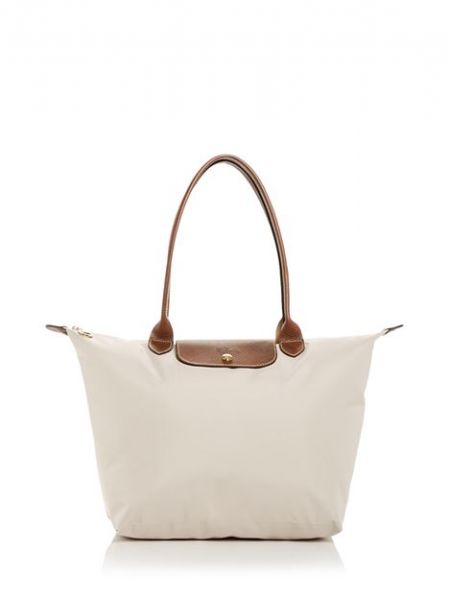 Нейлоновая большая сумка Longchamp белая