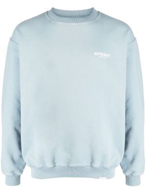 Oversize пуловер с принт Represent синьо