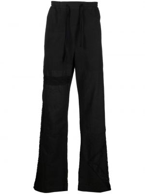 Βαμβακερό παντελόνι με δαντέλα Marine Serre μαύρο