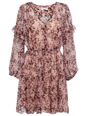 Aksamitna sukienka w kwiatki Velvet różowa