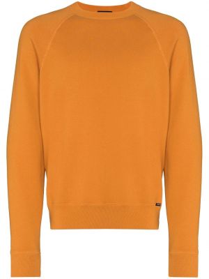 Medvilninis džemperis apvaliu kaklu Tom Ford oranžinė