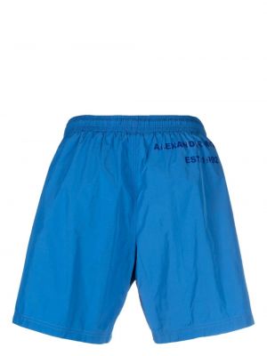 Shorts mit print Alexander Mcqueen blau