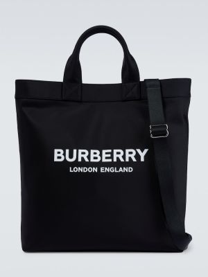 Nylónová nákupná taška Burberry čierna