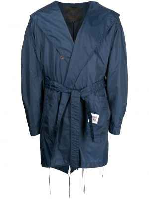 Палто с качулка светлоотразително Fumito Ganryu синьо