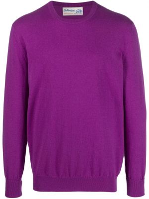 Кашмирен пуловер с кръгло деколте Ballantyne виолетово