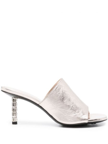 Papuci tip mules din piele Givenchy auriu