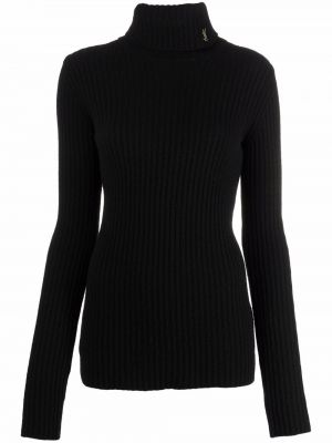 Jersey de cuello vuelto de tela jersey Saint Laurent negro