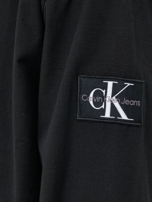 Pamučna traper košulja bootcut Calvin Klein Jeans crna
