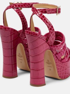Kožne sandale s platformom Vivienne Westwood ružičasta
