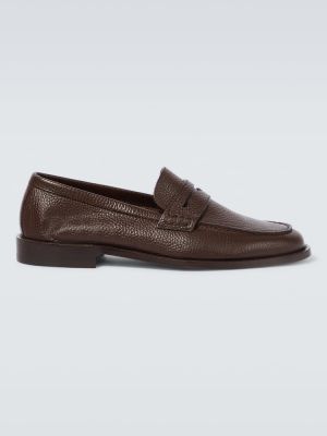 Pantofi loafer din piele Manolo Blahnik maro