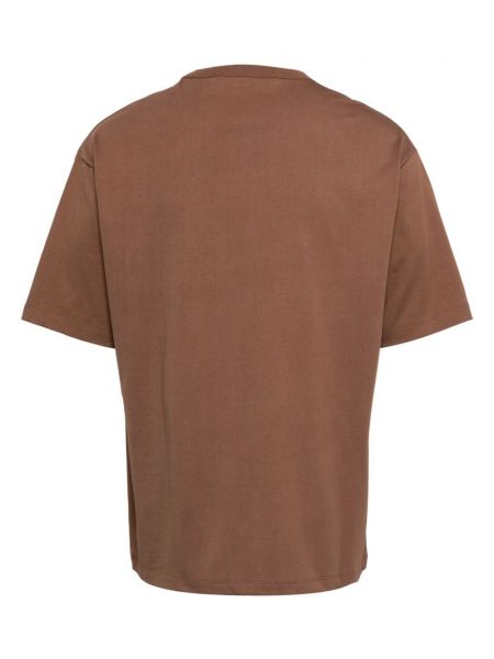 Kokvilnas t-krekls ar izšuvumiem Spoonyard brūns