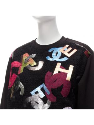 Sweter bawełniany Chanel Vintage czarny