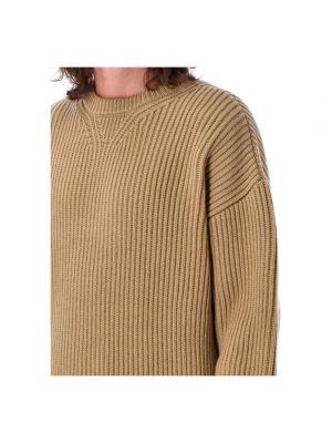 Sweter z okrągłym dekoltem Jil Sander brązowy