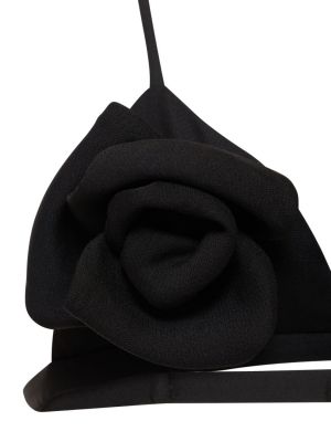 Krepová hodvábna vlnená podprsenka Valentino čierna