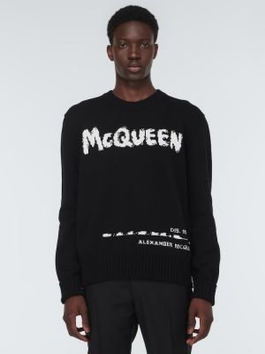 Pamučni džemper Alexander Mcqueen crna